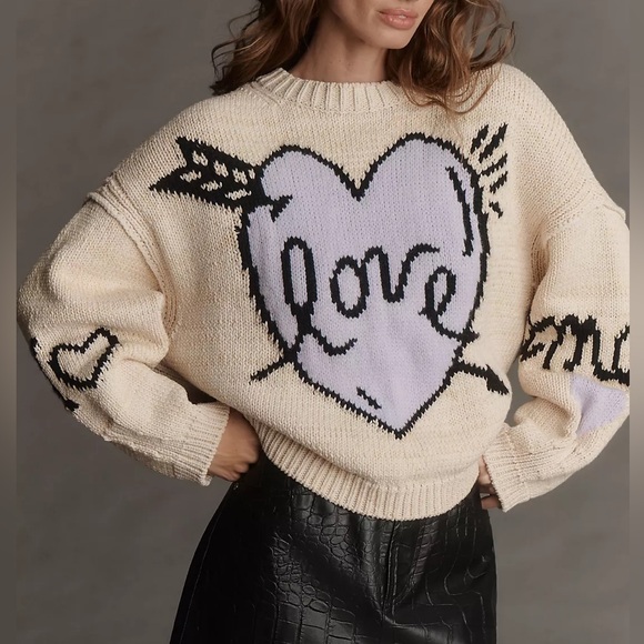 Anthropologie Sweaters - NWT Anthropologie / Maeve Lovestruck Long-Sleeve Crew-Neck Sweater, XS